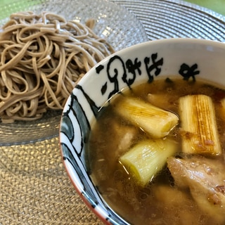 在宅ランチ♫鶏肉とネギの美味しいつけ蕎麦